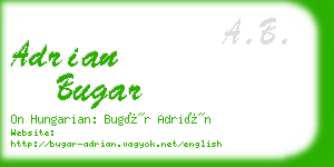 adrian bugar business card